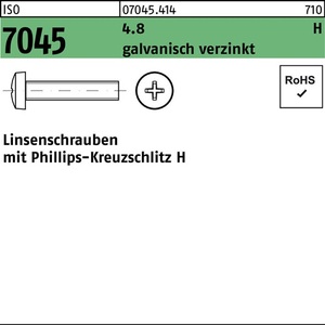 <b>Flat</b> Head <b>Screw</b> ISO 7045 PH M6x18-H 4.8 1000 Pcs Pack - Product Image 1