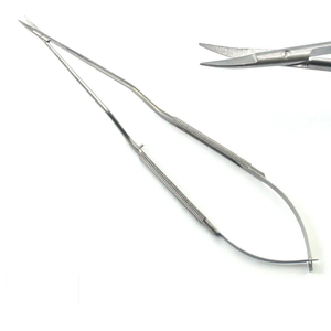 Tijeras Quirúrgicas Dentales Micro YASARGILL de 22 cm (8.5 Pulgadas), Reutilizables, Curvas, de Acero, para Sutura, Fuente de Alimentación Manual, DM1443, Certificación CE - Product Image 3