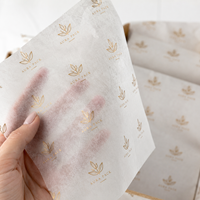 Papier de soie d'emballage blanc 17 g/m² biodégradable, écologique, doux, imprimé sur une face, personnalisé pour vêtements et chaussures