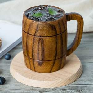 NOUVEAU DESGIN TASSE EN BOIS AVEC POIGNÉE FORME PERSONNALISÉE POUR MARIAGE Fête Ustensiles de cuisine Chope à bière avec poignée Meilleur produit pour - Product Image 3
