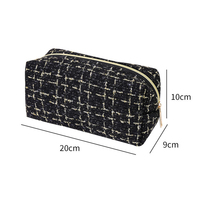 Sac de voyage élégant en tweed polyester grande capacité avec fermeture éclair, poignée souple, style luxe léger