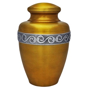 โกศทองเหลืองสำหรับผู้ใหญ่ที่มีสายแกะสลักสำหรับงานศพมีสีม่วงอ่อนและสีอ่อน - Product Image 3