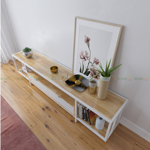 Modern Luxury and Minimalist 2-Compartment Wooden <b>Block</b> TV Stand Electric LED Console for Home Furniture KTV68024 - Product Image 3