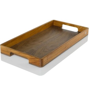Wooden Dark Brown Serving Tray With Handle for Home Handmade Rectangle Shape Acacia Wood Tray for Kitchenware & Tableware - Product Image 5