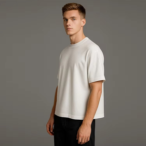 T-shirts décontractés pour hommes, 100 % coton, 180 grammes, coupe ample, col rond, séchage rapide, personnalisables - Product Image 4