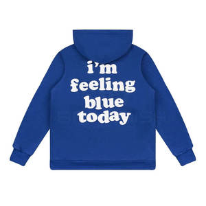 Usine fournissant des hommes confortables anti-rétrécissement tricoté à capuche Plaid 50 400gsm 3D mousse impression coton Polyester bouffée impression élégant - Product Image 5