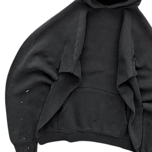 Vente en gros de sweat-shirts à manches longues en polyester et coton surdimensionnés, lavés à l'acide, effet délavé, personnalisés pour l'hiver, pour femmes - Product Image 2