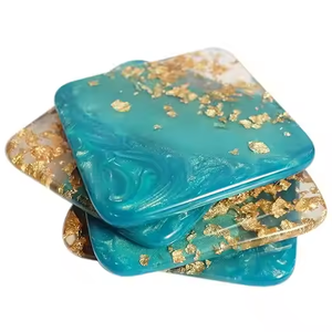 Sous-verres en résine Boho faits à la main avec des tons terreux et des motifs uniques Sous-verres artistiques parfaits par ARTISAN CRAFT - Product Image 6