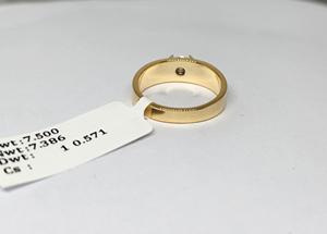 Anillo de Compromiso Moderno de Lujo Chapado en Oro Amarillo de 14K con Diamante de 0.571 CT Dwt Certificado por IGI, Joyería de Diamantes para Aniversario de Mujer - Product Image 5