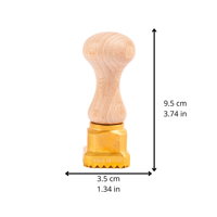 Tampon professionnel CARRÉ Ravioli et Pâtes (35x35) en laiton et bois naturel-IMMA