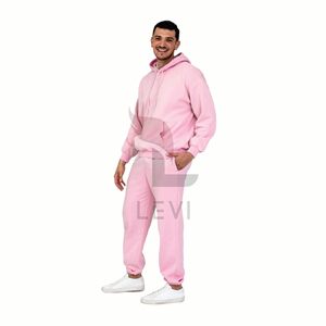 Venta al por mayor Fleece Terry Cotton Chándales Moda Personalizada Logo Hombres Sudadera con capucha Conjunto Rayas Hombres Sweatsuits - Product Image 3