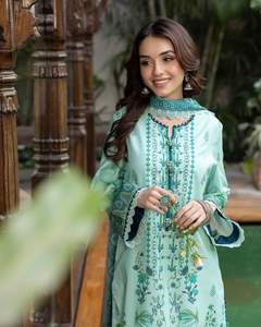 Ropa étnica afgana tradicional de Salwar Kameez de seda elegante afgana tradicional personalizada del fabricante para la venta 521 - Product Image 4