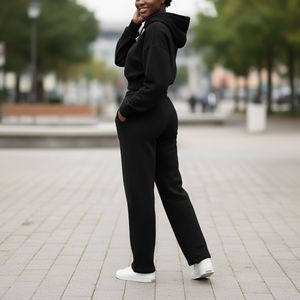 Ensemble de survêtement pour femmes tendance européenne, deux pièces en polaire doux, survêtement pour femmes pour l'Europe, tissu écologique, faible MOQ - Product Image 3