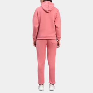 Vente en gros imprimé personnalisé poids lourd 100% coton sportif 2 en 1 pull à capuche ensemble pantalon de jogging taille élastique à capuche - Product Image 2