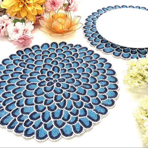 <b>Beaded</b> <b>Placemat</b> Handmade Round Charger for Luxury Dining & Holiday Decor Unique Piece Handmade <b>Beaded</b>, <b>Placemat</b>, Housewarming - Product Image 1