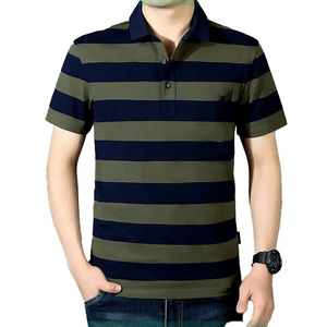 เสื้อโปโลลายทางแขนสั้นของผู้ชายเสื้อโปโลขนาดใหญ่ปกครึ่งแขนออกแบบได้ตามต้องการ - Product Image 2