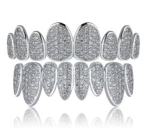 8 haut bas 14K or massif 925 argent Sterling diamant poussière Moissanite dents glacées Grillz miroir/coupe/glace coupe bijoux de corps pour - Product Image 4