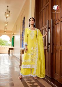 ชุดผ้ามัสลินแท้สำหรับงานปาร์ตี้ดีไซน์เนอร์ผ้ามัสลินแท้พร้อมลูกไม้ Kurti Palazzo และ Dupatta - Product Image 6