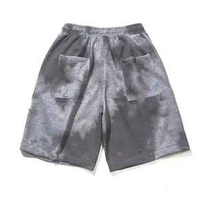 กางเกงขาสั้นผู้ชายผ้าฝ้ายฟอกสีแบบวินเทจผ้าเฟรนช์เทอร์รี่สกรีนพิมพ์ลาย - Product Image 4