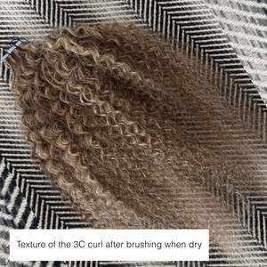 Extensions de cheveux bouclés Weft 3C # Cheveux humains russes européens vierges 100% naturels, blond platine 60a, doux et lisses - Product Image 5