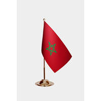Drapeaux de table du Maroc imprimés numériquement avec mât en aluminium