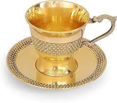 Stylish Antique Brass Tea Cup và chiếc đĩa thiết lập với phức tạp tay-khắc thiết kế hoàn hảo cho cao cấp trang trí nội thất - Product Image 6