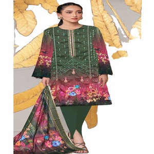 ชุดเดรสสำหรับผู้หญิงจากปากีสถานชุดเดรสสไตล์ปากีสถานชุด3ชิ้นลายปักแบรนด์จาก AF Fashion Vol 3สำหรับอินเดียและปากีสถาน - Product Image 1