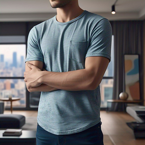 Camiseta OEM con lavado ácido para hombre, ropa para correr, camisetas con lavado ácido para correr, camiseta de manga corta con cuello redondo para hombre - Product Image 6