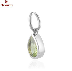 Pure solid 925 sterling silver genuine peridot gemstone classic pendant bulk items wholesale lots <b>handmade</b> <b>jewelry</b> supplier - Product Image 2