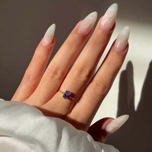 Bague ovale plaquée or 18 carats Hallmark avec saphir, chaîne incrustée tendance pour garçons, style éternité, cadeau idéal - Product Image 2