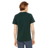 T-shirt Bella Canvas unisexe en coton/polyester à manches courtes, col en V suédé, uni, écologique