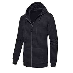 Sudadera con Capucha y Cremallera Completa para Hombre, Diseño Moderno y Cómodo, Prenda Exterior de Algodón 100%, Teñido Liso, Tejido Resistente para Invierno - Product Image 3