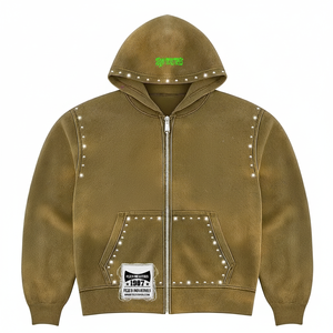 Sudadera con Capucha para Hombre, Diseño de Diseñador, Gruesa, 100% Algodón, Invierno, Transpirable, Lavado Ácido Personalizado, Cuello Redondo, Estilo Holgado, Vintage, Casual Urbano - Product Image 1