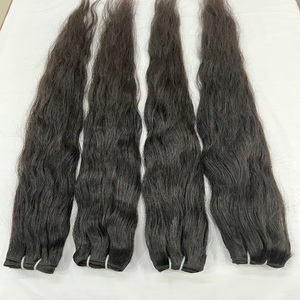 Venta al por mayor de mechones de pelo humano indio natural cutícula alineada cruda virgen cutícula alineada mechones de pelo - Product Image 1