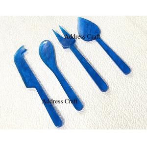 Qualité supérieure Couleur personnalisée Résine Résine Fromage Ensemble Décor De Table Couverts Épandeur Couteau À Fromage Fourchette Blanc Tourbillon Résine Ustensiles De Cuisine - Product Image 3