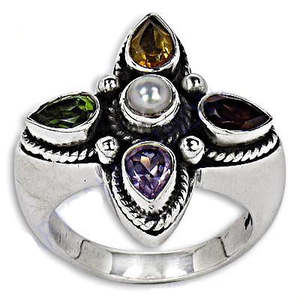 Bague en argent sterling 925 avec pierre précieuse pour cadeau femme - Product Image 3