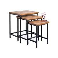 Ensemble de tables basses en bois design moderne fait à la main Inde pour la maison Chambre à coucher Cuisine Salon pour la maison indienne contemporaine