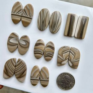 Paire de pierres précieuses en forme de poire, quartz de guérison de haute qualité, à dos plat, en cristal lisse - Product Image 4