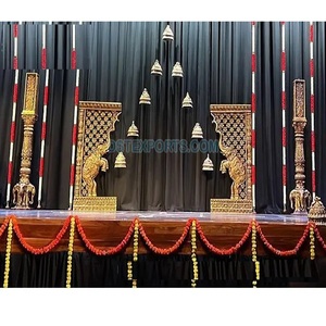 อุปกรณ์ตกแต่งเวทีงานแต่งงานแบบอินเดียใต้ อุปกรณ์ตกแต่งเวทีงานแต่งงานแบบดั้งเดิม อุปกรณ์ตกแต่งจากไฟเบอร์ อุปกรณ์ตกแต่งจากไฟเบอร์กลาสสำหรับงานแต่งงานแบบอินเดีย - Product Image 1
