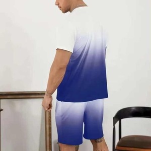 Conjuntos de verano de algodón 100% de alta calidad para hombres, camisetas y pantalones cortos de cuello redondo de talla grande hechos en Pakistán - Product Image 5
