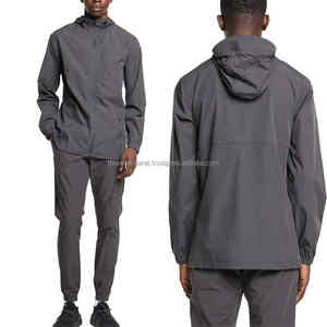 Chaqueta cortavientos de nailon y poliéster para hombre con cremallera a prueba de viento para verano, ropa de calle personalizada de dos piezas, conjunto de chándal transpirable de entrenamiento - Product Image 1