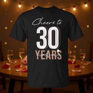 Camiseta de 30 años de aniversario de boda, unisex, para adultos, manga corta, cuello redondo, impresión digital - Product Image 3