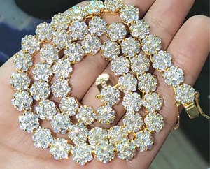 RB Gems Personnalisé 925 Sterling Silver VVS Moissanite Gemstone Fine Charm Bracelet Élégant Hip Hop STAR Iced Cuban Link Chain Unique - Product Image 6