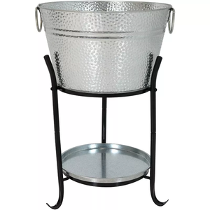 Wholesale Party Newest Premium Quality <b>Galvanized</b> Beer Ice Bucket with Rope Handles Beverage <b>Tubs</b> bar and Wine Accessories - Product Image 4