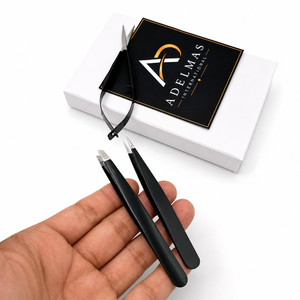 Pince à épiler professionnelle haut de gamme en acier inoxydable, à pointe biseautée et fine, manuelle, légère, durable, réutilisable, faite à la main, personnalisée - Product Image 4