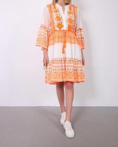 Robe longue bohème à col en V sans manches, broderie de perles à motif Paisley, découpe ajourée, taille standard, convient aux tailles 36-44 - Product Image 3