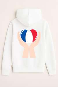 เสื้อมีฮู้ดโอเวอร์ไซส์สำหรับผู้ชายผ้าฝ้ายโพลีเอสเตอร์พิมพ์ลายแบบปักโลโก้พิมพ์พัฟ - Product Image 2