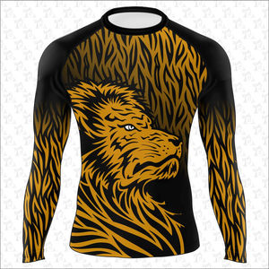 Los hombres de manga larga usan protectores de erupción MMA de alta calidad a la venta Diseño de sublimación personalizado Adultos Fitness Rash Guard OEM. - Product Image 3