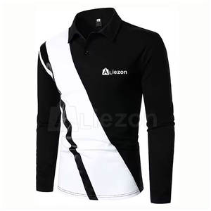 Polos de manga larga de moda para hombres con cuello Polos de manga larga de moda para adultos - Product Image 3