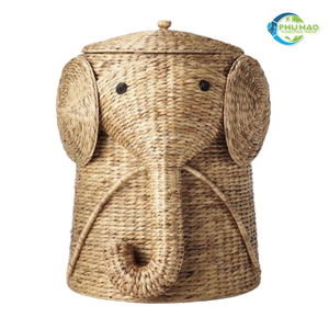 Élégant panier de rangement en rotin jonc de mer en bambou avec doublure protectrice en coton pour la lessive et le rangement - Product Image 2